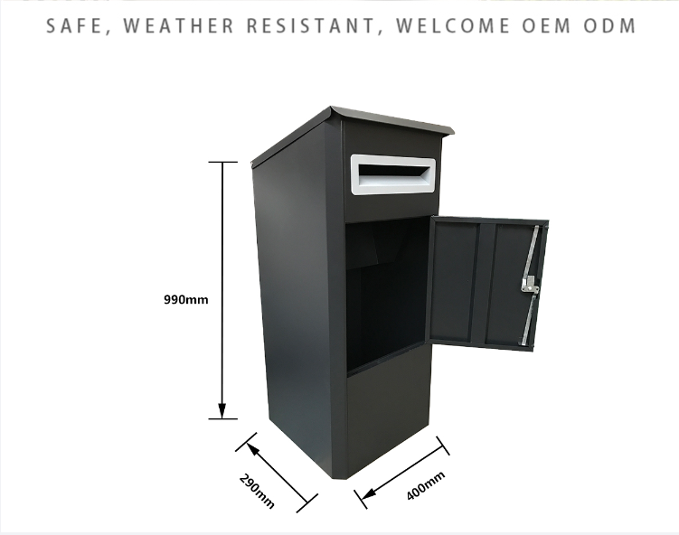 Poste de metal inoxidable de seguridad inteligente para exteriores, paquetes residenciales para el hogar, paquete de cartas, caja de entrega directa