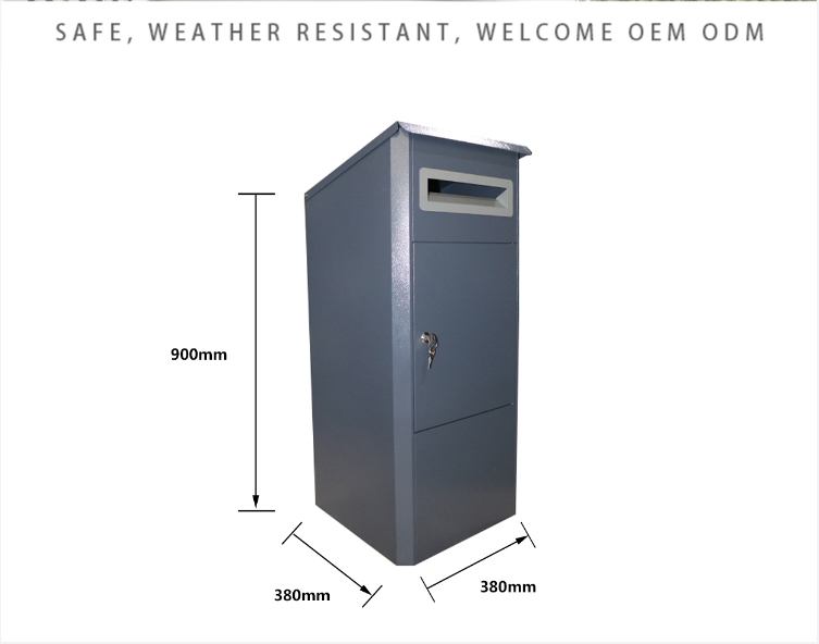 Buzón de correo postal inteligente grande de acero inoxidable con paquete para exteriores para el hogar