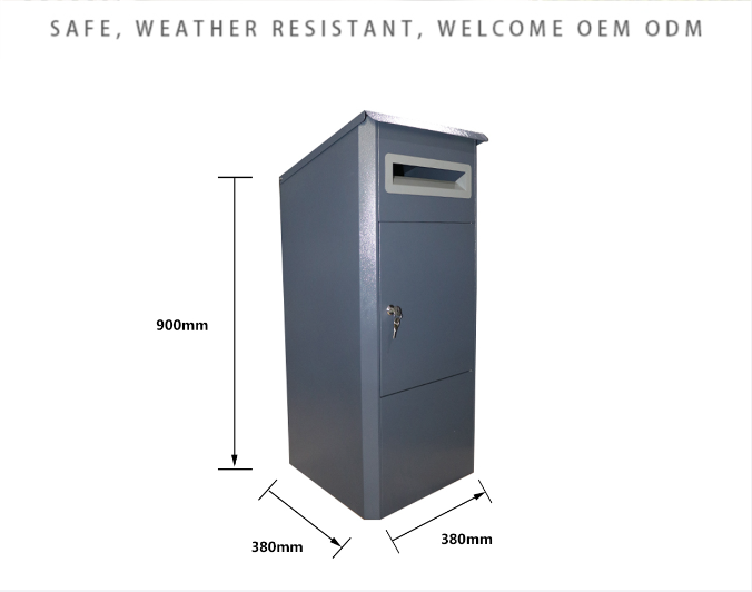 Buzón elegante grande del correo postal del descenso de la entrega del paquete del metal del acero inoxidable del paquete casero al aire libre