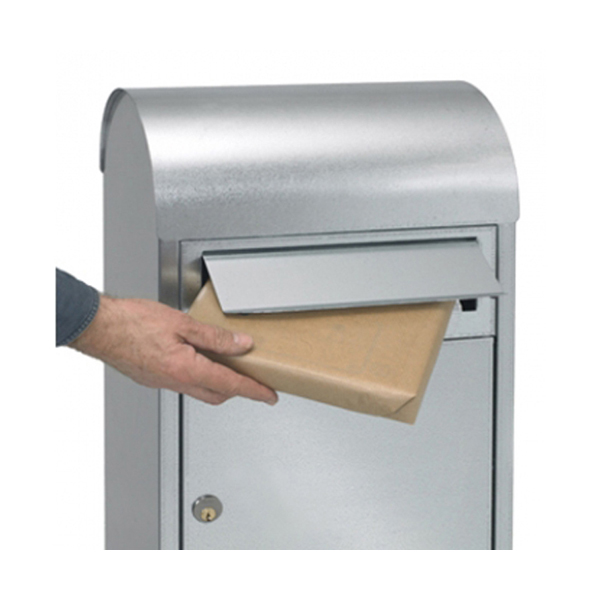 Buzón de correo seguro con pilar de puerta integrado para exteriores de metal